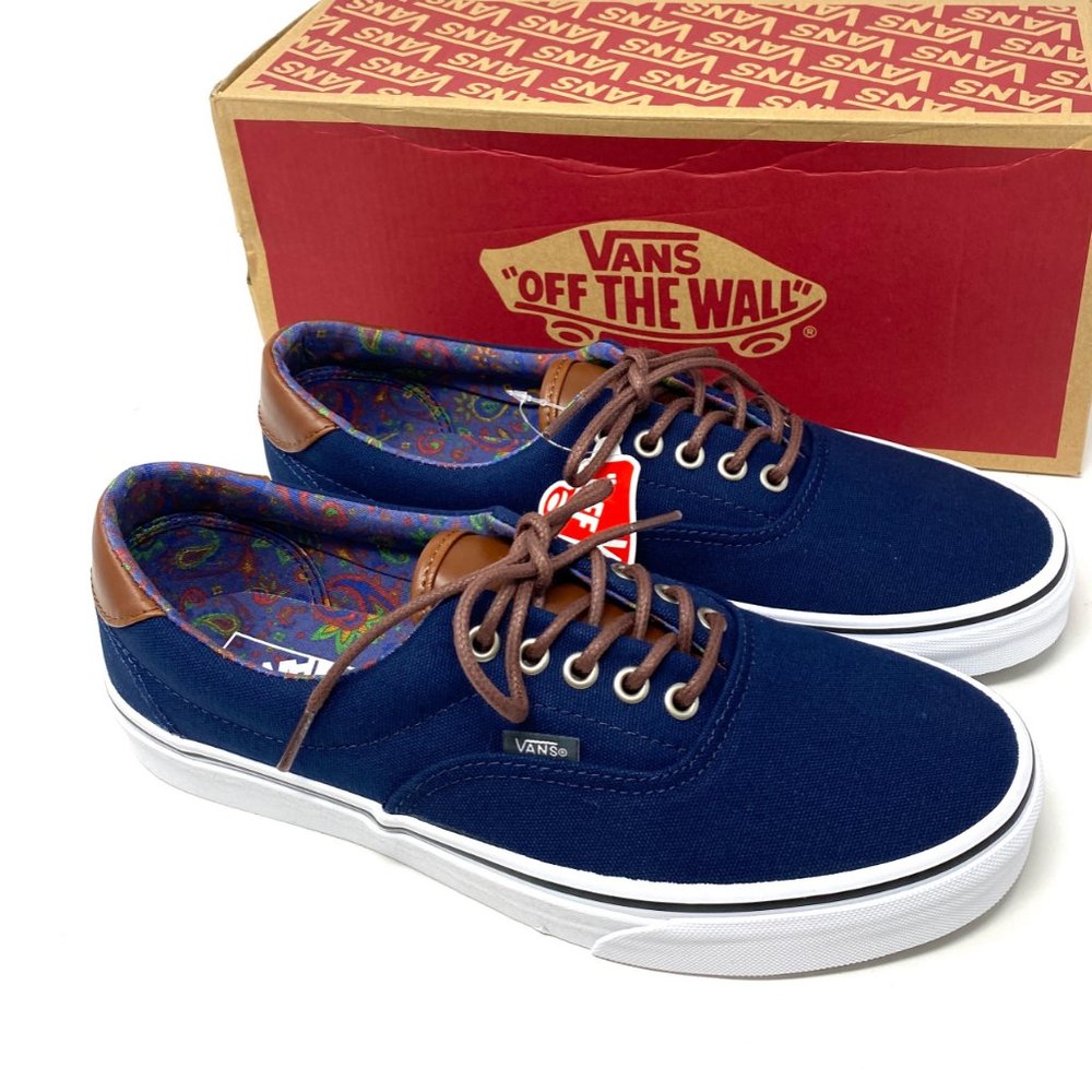 Vans Shoes Men's Size Era 59 C&L Dress Blue Canvas Skate Low Top VN000UC6DCU - Picture 2 of 11